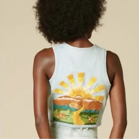 Stoned Immaculate "Let the Sunshine In" Embroidered Vest - Picture 2 of 9